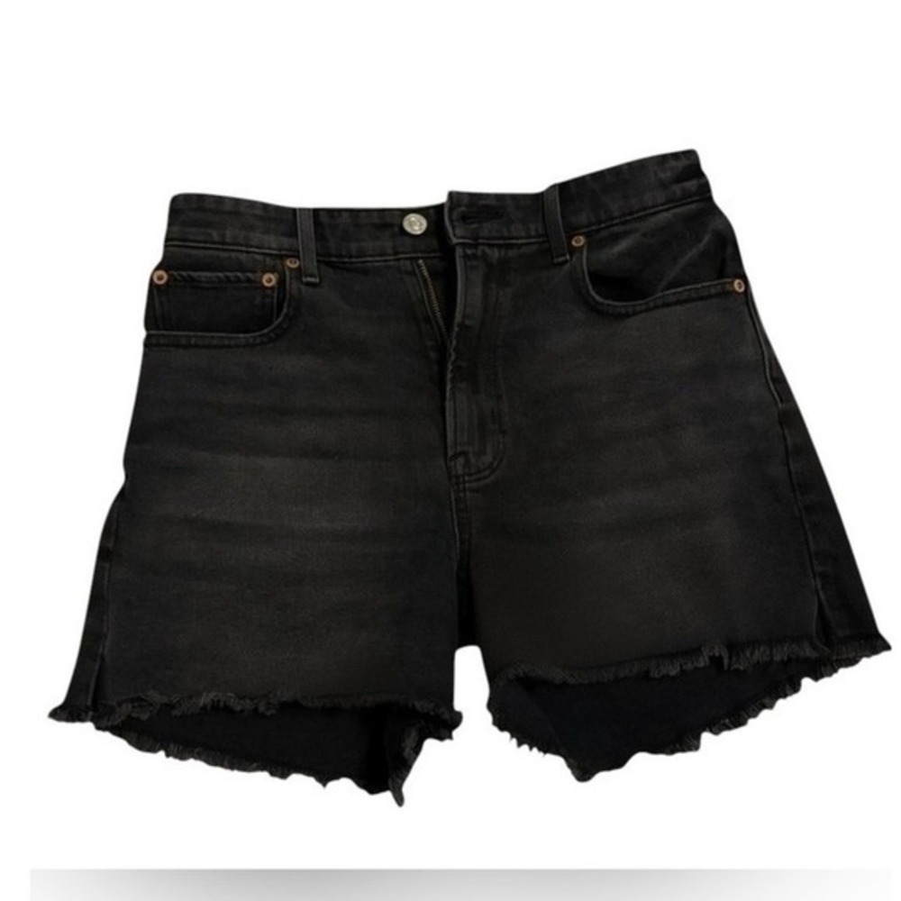 Cowgirl Frayed Hem Micro Shorts Faded Black Size 27 Indie Sleaze American Eagle